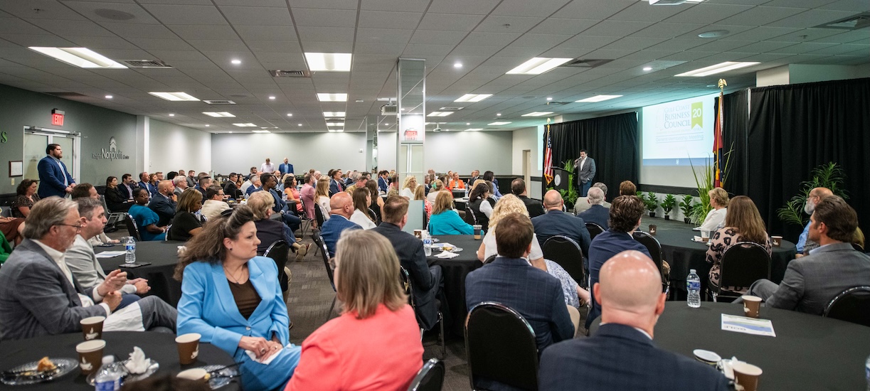 Business and community leaders gathered for a Gulf Coast Business Council meeting at the Knight Nonprofit Center